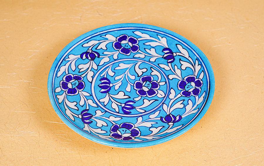 Medium Wall Plate Light Blue - Wall plates - indic inspirations