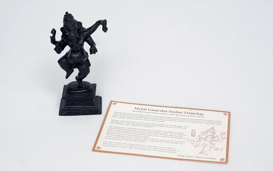 Metal Ganesha Statue Dancing 5.5 Inch - Sculptures - indic inspirations