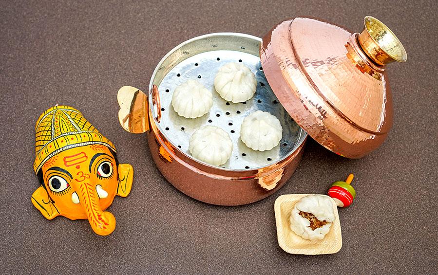 Buy Traditional Copper Modak Patra/Steamer Online - Indic Inspirations