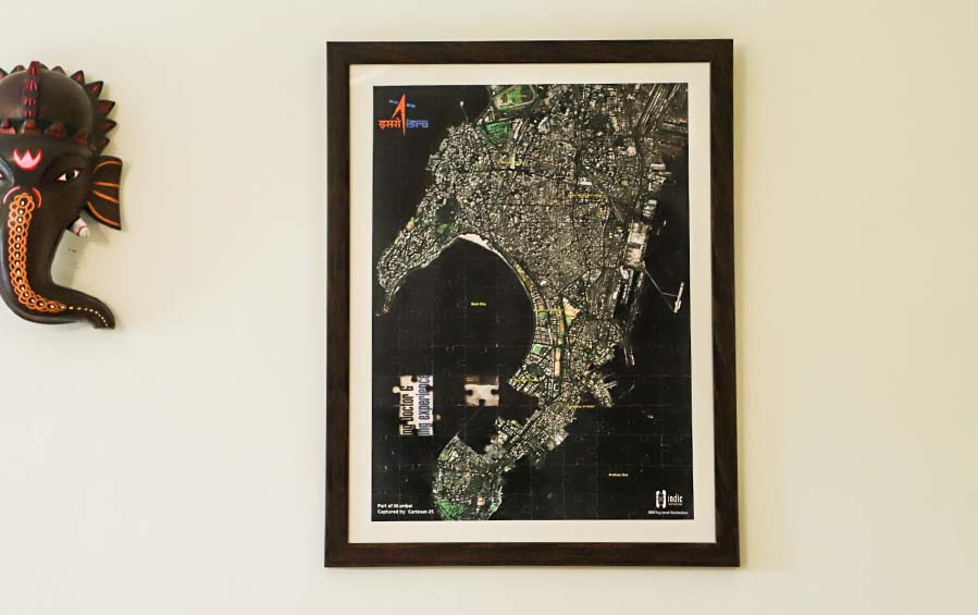 Mumbai from Space Jigsaw Puzzle w/A2 Frame - puzzles - indic inspirations