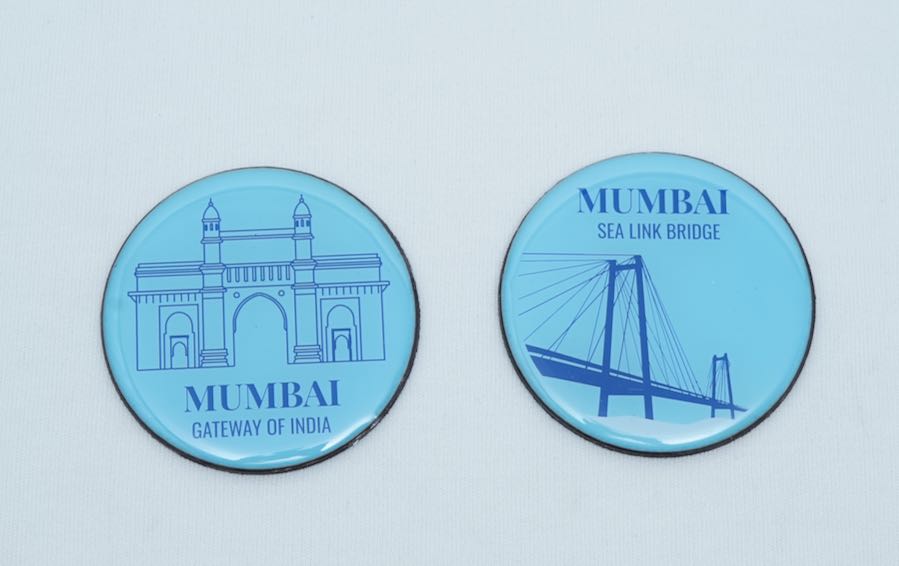 Mumbai | Gateway of India & Sea Link | Fridge Magnet - City souvenirs - indic inspirations