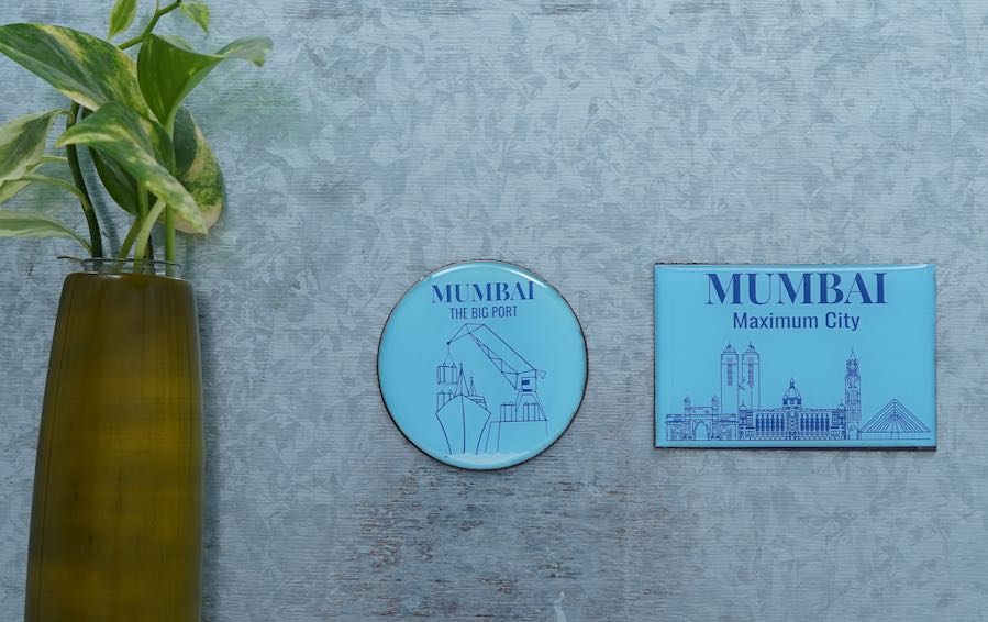 Mumbai | Maximum City & The Big Port | Fridge Magnet - City souvenirs - indic inspirations