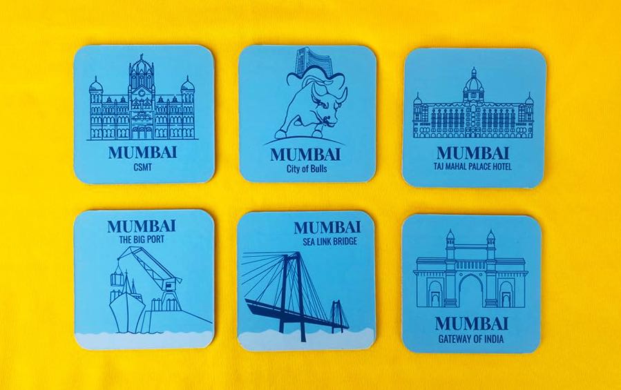 MUMBAI | Set of 6 Coasters - Coasters - indic inspirations