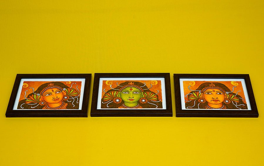 NAVARASA - Set of 9 Mural Paintings - paintings - indic inspirations