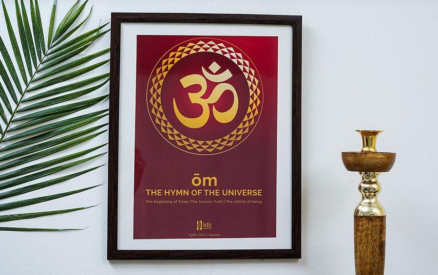 Om - Hymn of the Universe - A3 Frame - Wall Frames - indic inspirations
