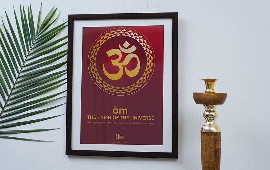 Om - Hymn of the Universe - A3 Frame - Wall Frames - indic inspirations
