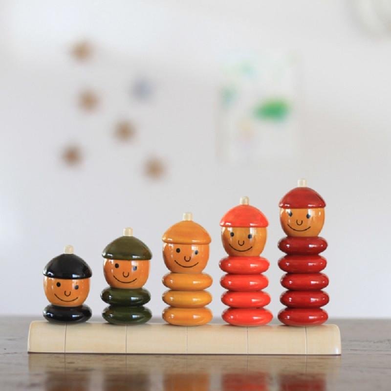 PEPPY FIVE - WOODEN STACKER - Wooden Toy - indic inspirations