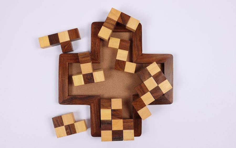 PLUS CHESSBOARD - Wooden Puzzle - puzzles - indic inspirations