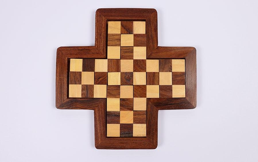 PLUS CHESSBOARD - Wooden Puzzle - puzzles - indic inspirations