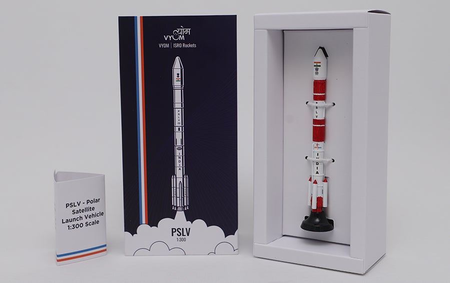 PSLV | Aluminium Scale Model 1:300 - rocket models - indic inspirations