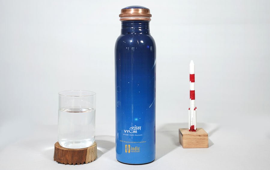 PSLV Copper Bottle - Water Bottles - indic inspirations