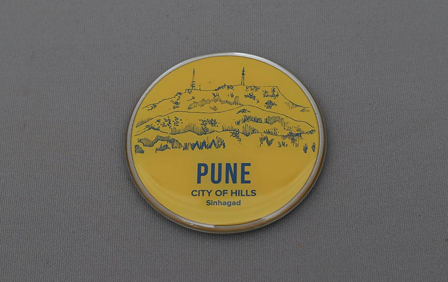 Pune :: City of Hills Sinhagad Fridge Magnet - City souvenirs - indic inspirations