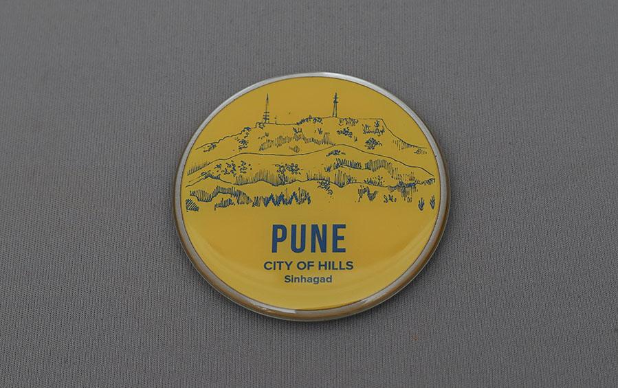 Pune :: City of Hills Sinhagad Fridge Magnet - City souvenirs - indic inspirations