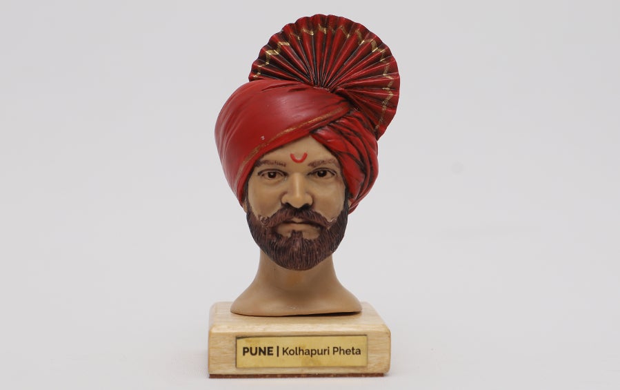 Pune Traditional Headgear Model - Kolhapuri Pheta - souvenirs - indic inspirations