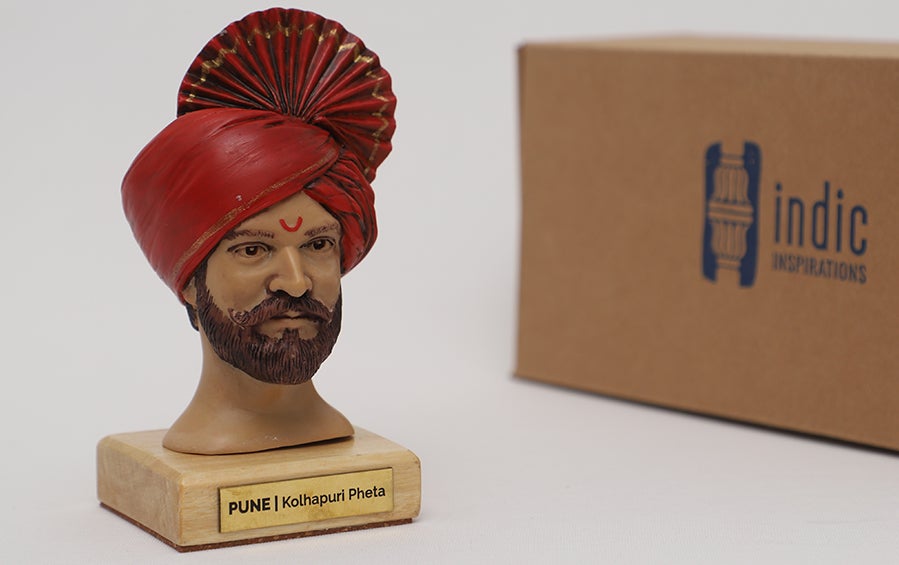 Pune Traditional Headgear Model - Kolhapuri Pheta - souvenirs - indic inspirations