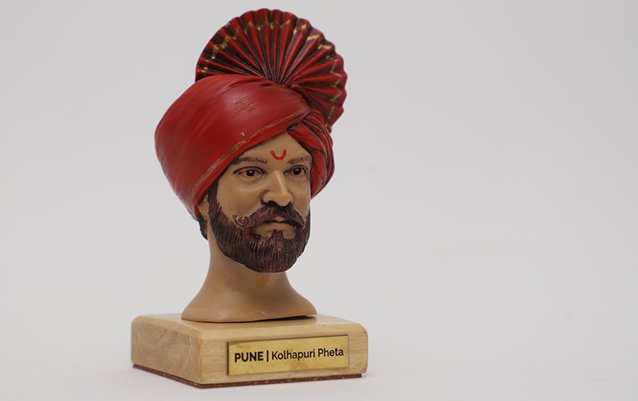Pune Traditional Headgear Model - Kolhapuri Pheta - souvenirs - indic inspirations