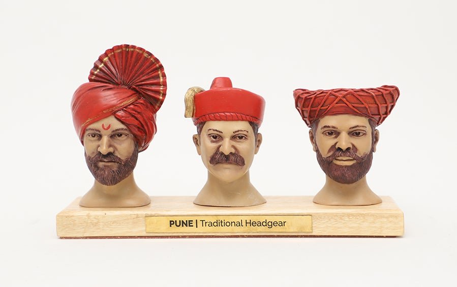 Pune Traditional Headgear Models - Set of 3 - souvenirs - indic inspirations