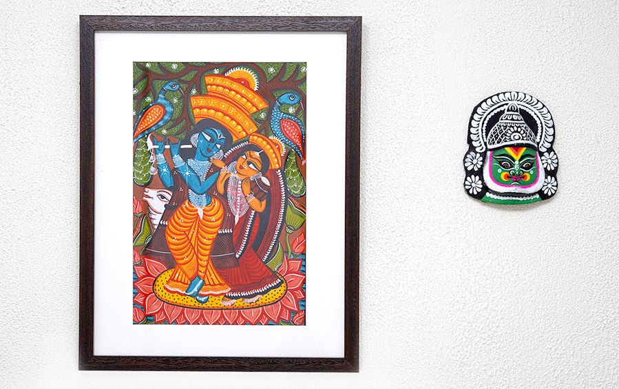 Radha Krishna - canvas wall art | Hare Krishna wall art | Buddha art drawing,  Mandala design art, Boho art drawings