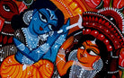Radha-Krishna | Bengal Patachitra Painting | A4 Frame - paintings - indic inspirations