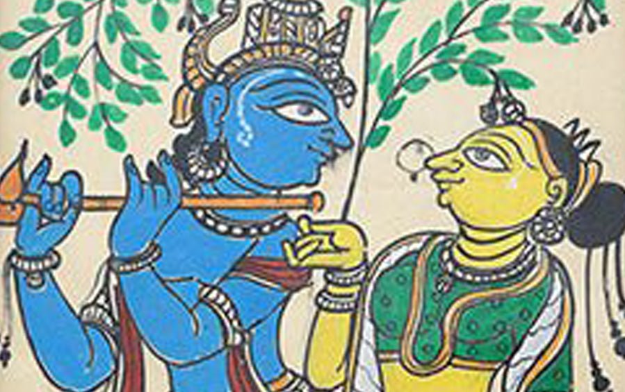 Radha-Krishna | Odisha Pattachitra Painting | A5 Frame - paintings - indic inspirations