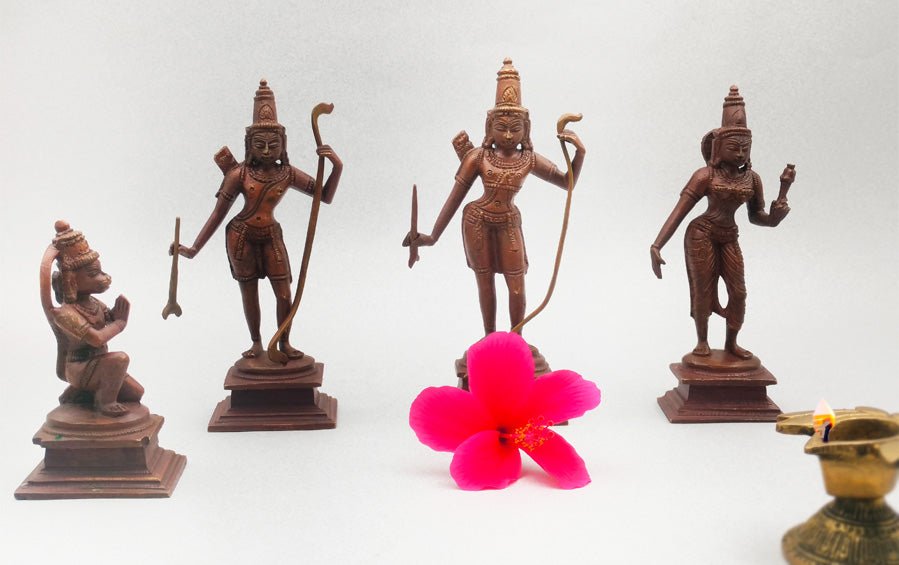 Ramayana Story | Handcrafted Panchaloha Idols Set - Sculptures - indic inspirations