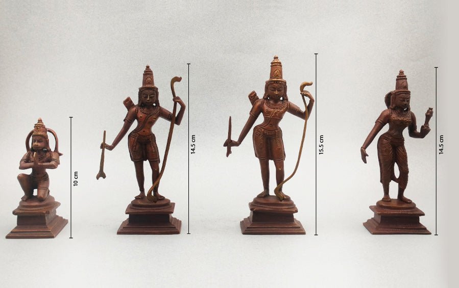 Ramayana Story || Handcrafted Panchaloha Idols Set - Sculptures - indic inspirations