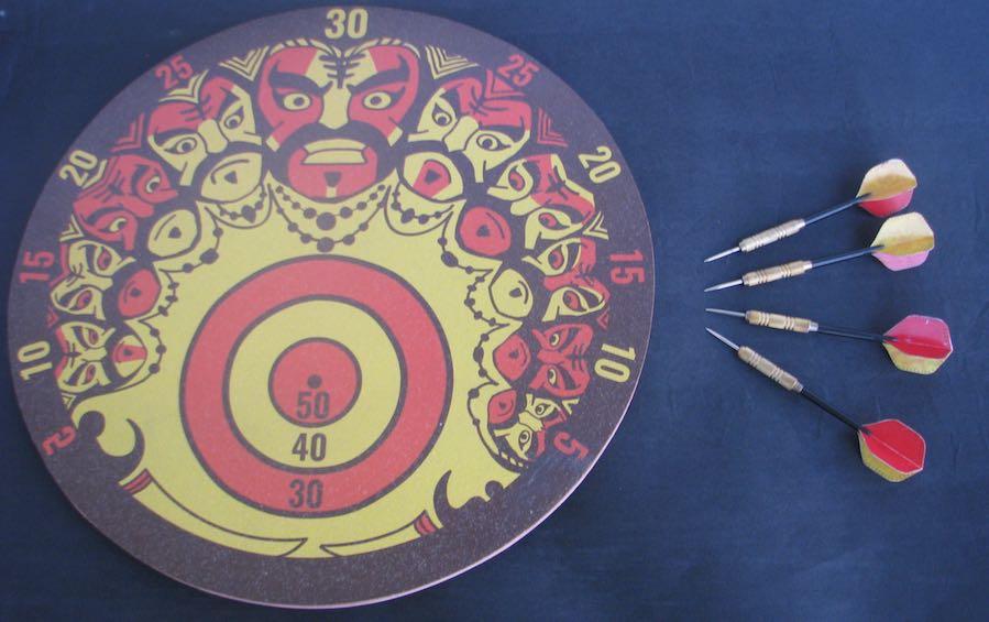 RAVANA WOODEN DARTBOARD - 16 Inch - Games - indic inspirations