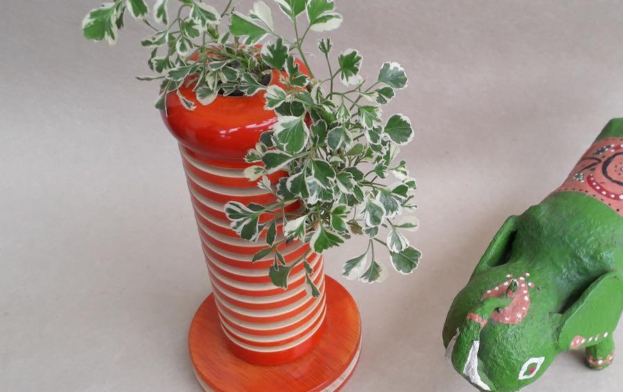 Reed Plant holder Orange - vases - indic inspirations