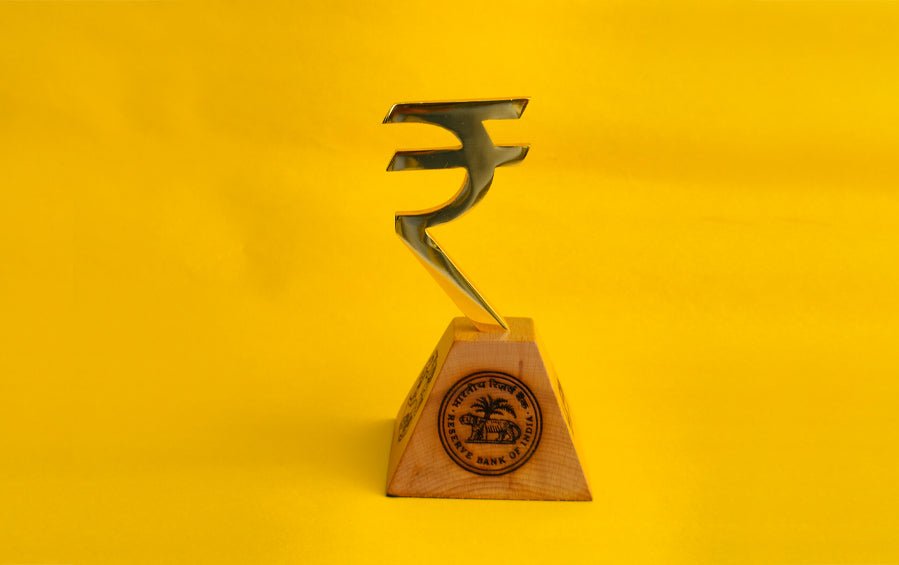 ₹ | Rupee - Trophy and Medallion - Desk showpiece - indic inspirations