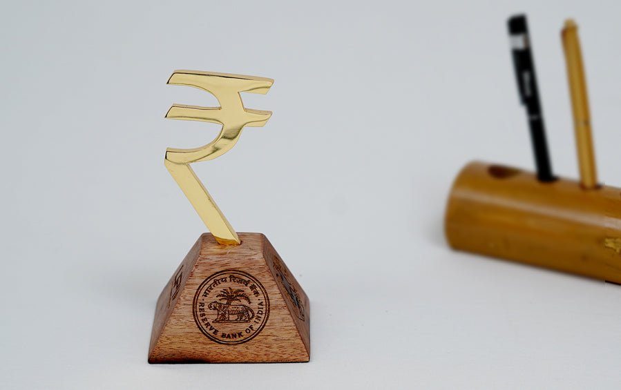₹ | Rupee - Trophy & Medallion - Desk showpiece - indic inspirations