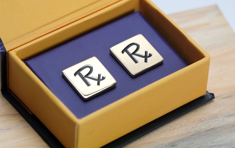 Rx Cuff Links Square for Doctors - Cufflinks - indic inspirations