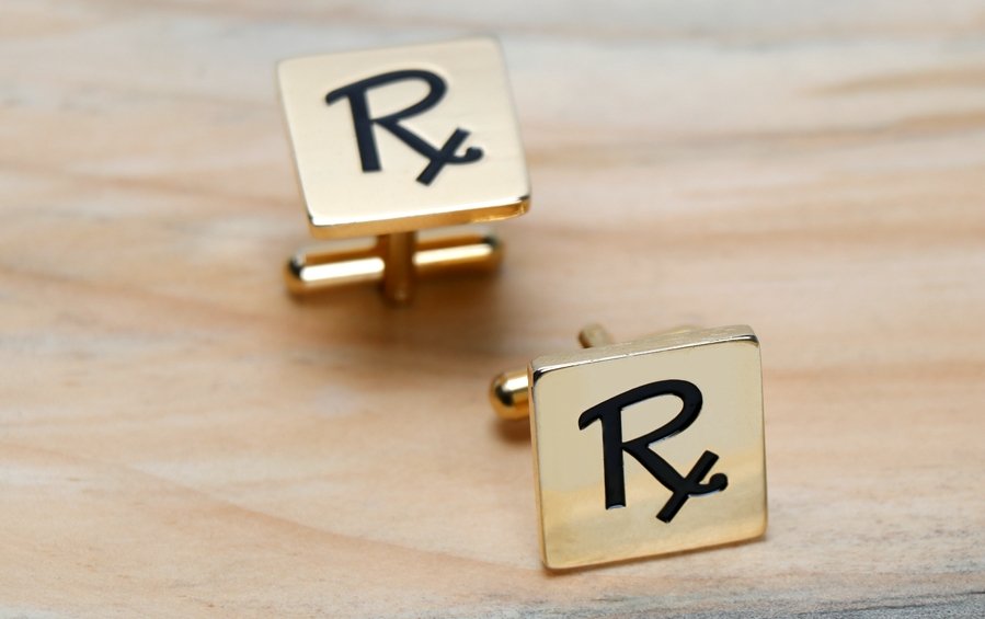 Rx Cuff Links Square for Doctors - Cufflinks - indic inspirations