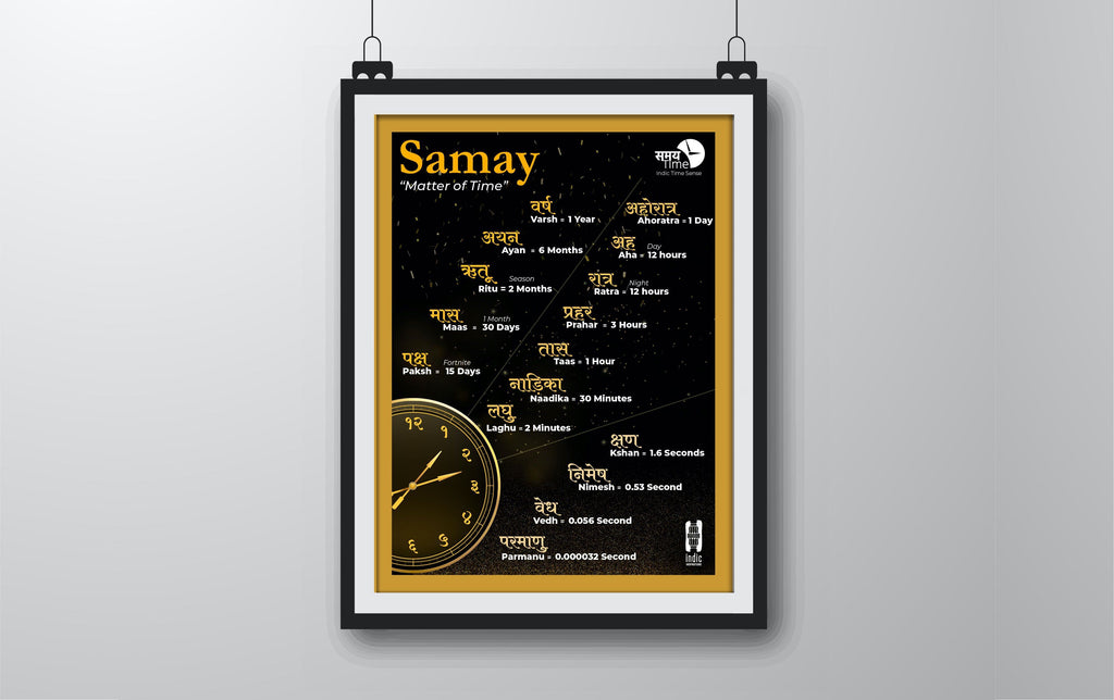 SAMAY - Indic Time Frame - A3 - Posters - indic inspirations