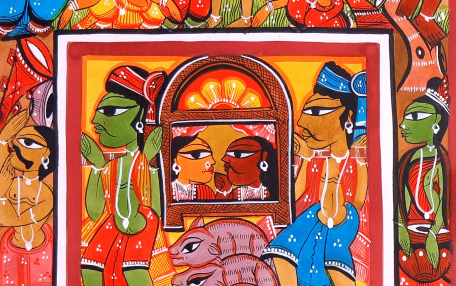 Santhal Marriage | Santhal Painting | A3 Frame - paintings - indic inspirations