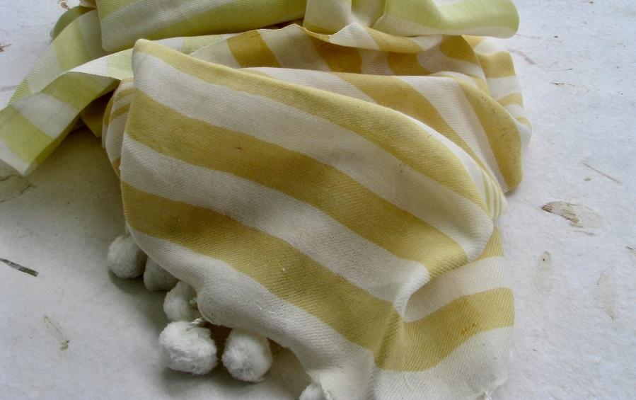 SCARF – BENGAL HANDLOOM COTTON | YELLOW STRIPES - Scarves - indic inspirations