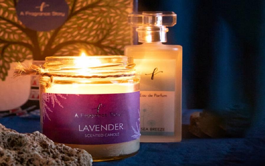 Sea Breeze + Lavender Scented Candle - Perfume and Scented Candles Set - indic inspirations