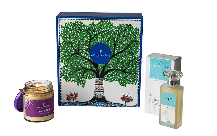 Sea Breeze + Lavender Scented Candle - Perfume and Scented Candles Set - indic inspirations
