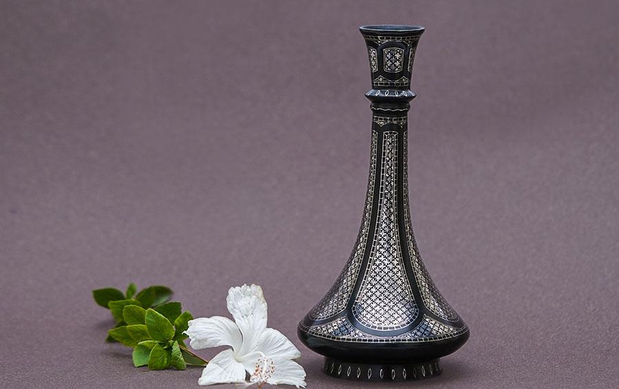 Shahnai Vase - Star Bidri work - vases - indic inspirations