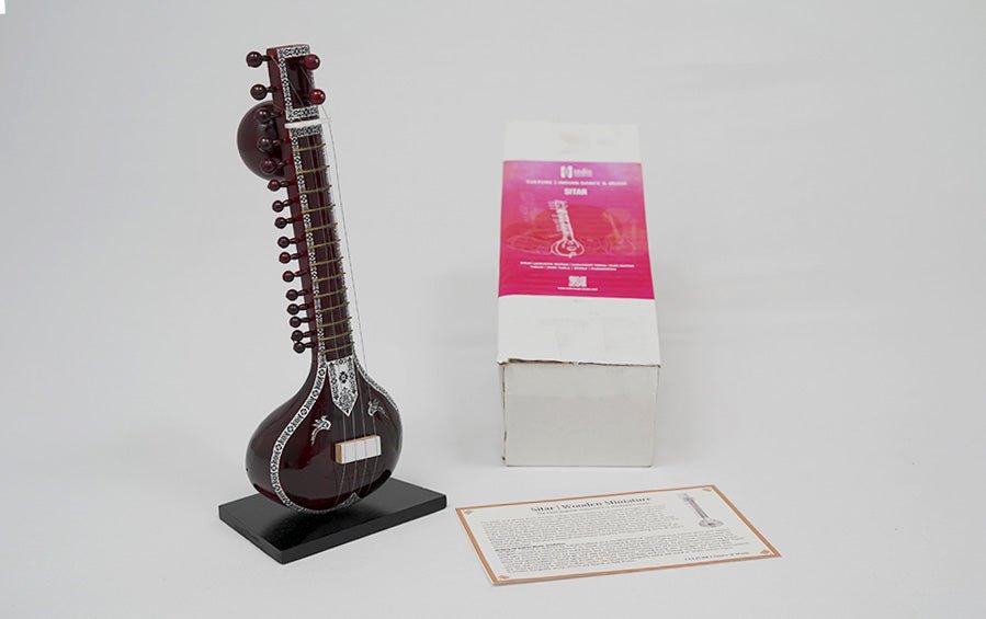 Sitar | Wooden Miniature - Miniature Musical Instruments - indic inspirations