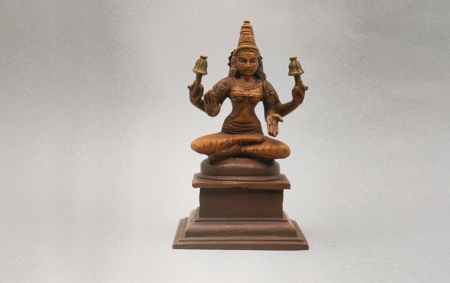 Sitting Lakshmi 5" - Antique - Sculptures - indic inspirations