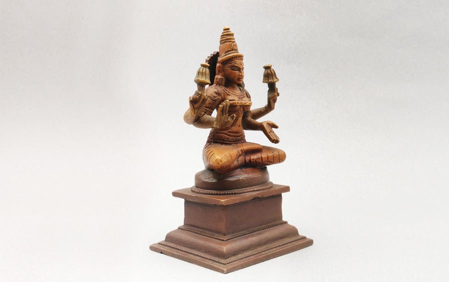 Sitting Lakshmi 5" - Antique - Sculptures - indic inspirations