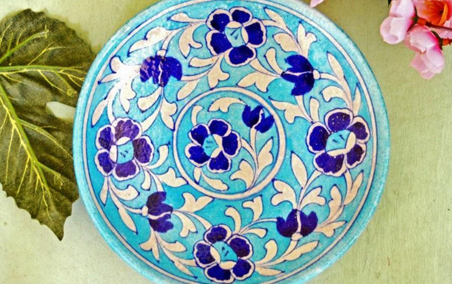 Small Wall Plate- Light Blue - Wall plates - indic inspirations