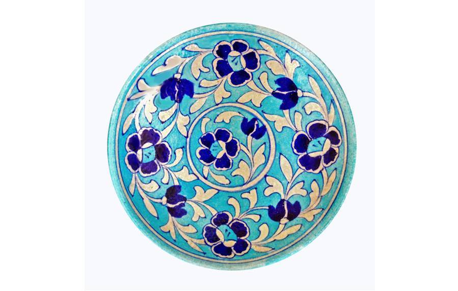 Small Wall Plate- Light Blue - Wall plates - indic inspirations