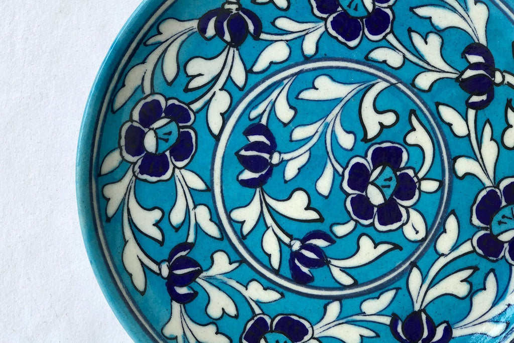 Small Wall Plate- Light Blue - Wall plates - indic inspirations