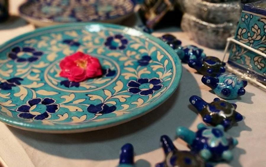 Small Wall Plate- Light Blue - Wall plates - indic inspirations