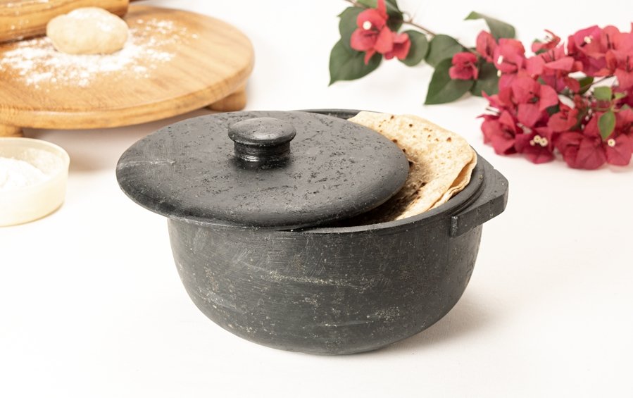 Soapstone Chapatti Box - 2.5 Lit - Casseroles - indic inspirations