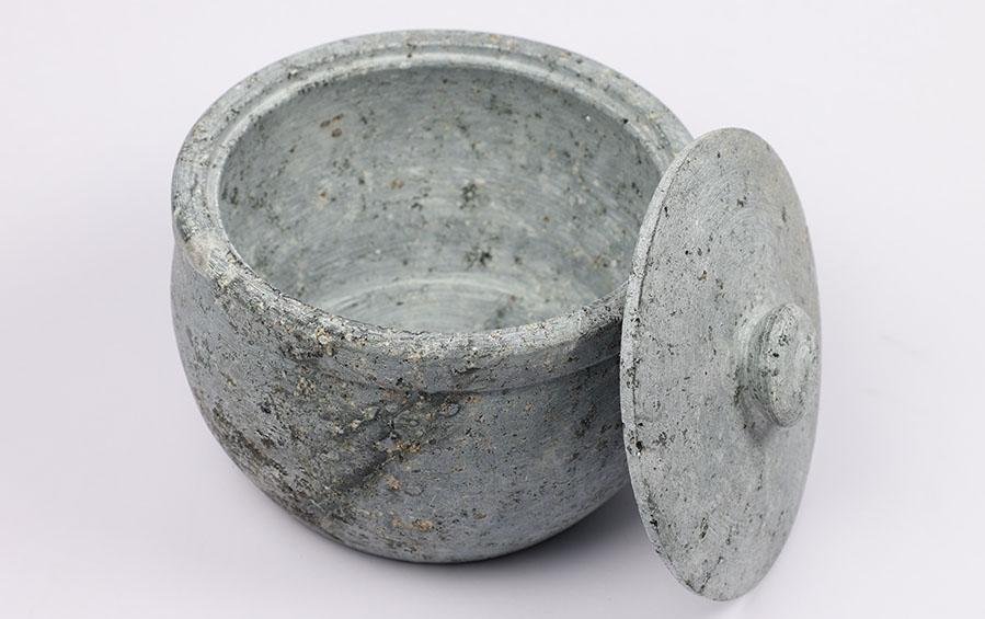 Soapstone Curd Pot -1.0 Lit - vessels - indic inspirations