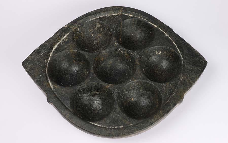 Soapstone Paddu Tawa- 7 Holes - Cookware - indic inspirations