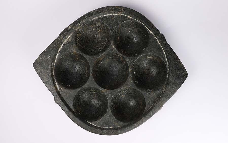 Soapstone Paddu Tawa- 7 Holes - Cookware - indic inspirations