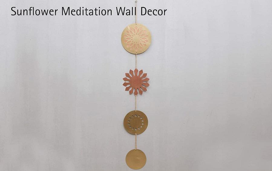 Sunflower Meditation Wall Decor - Hanging décor - indic inspirations